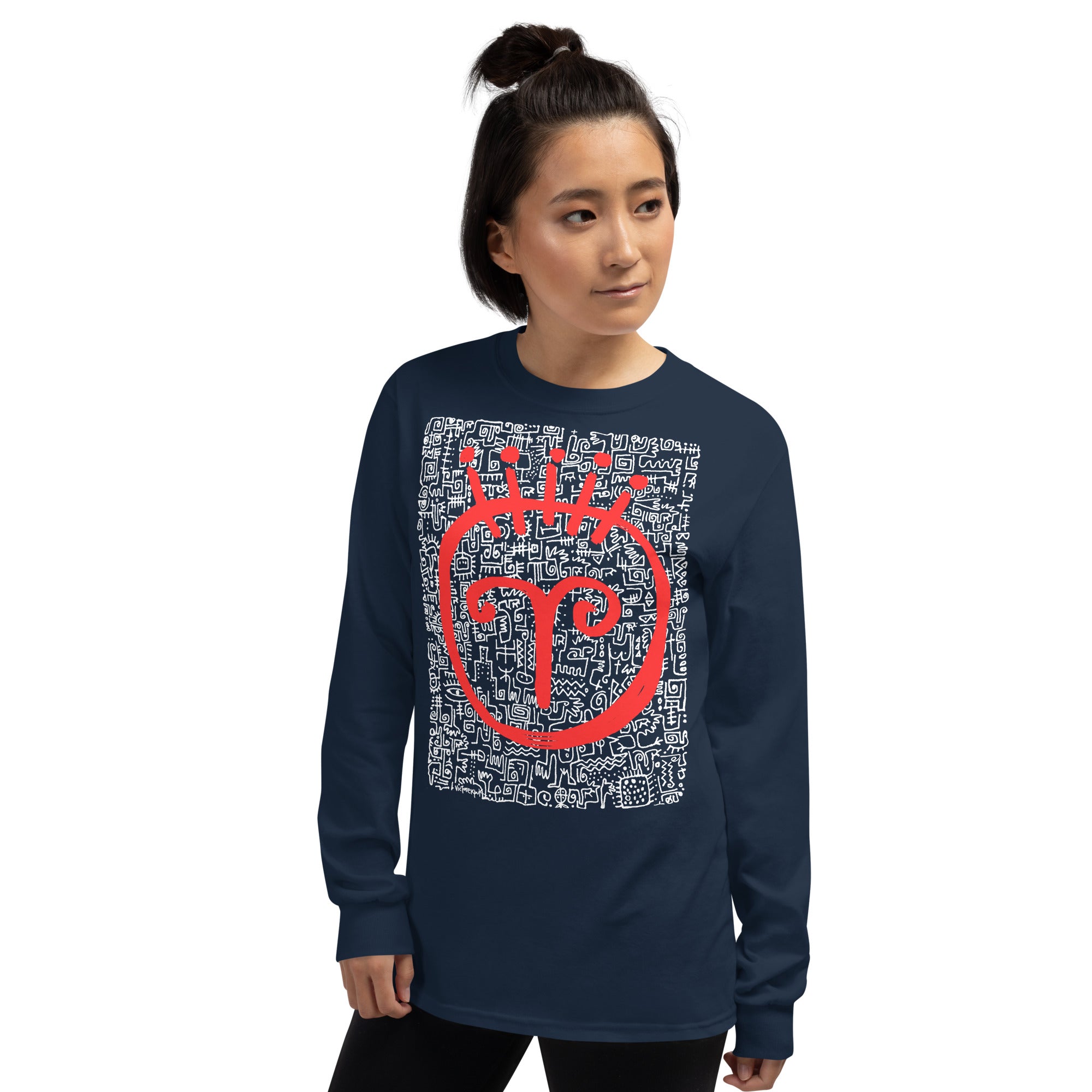RED FACE unisex Long Sleeve Shirt (Regular fit)