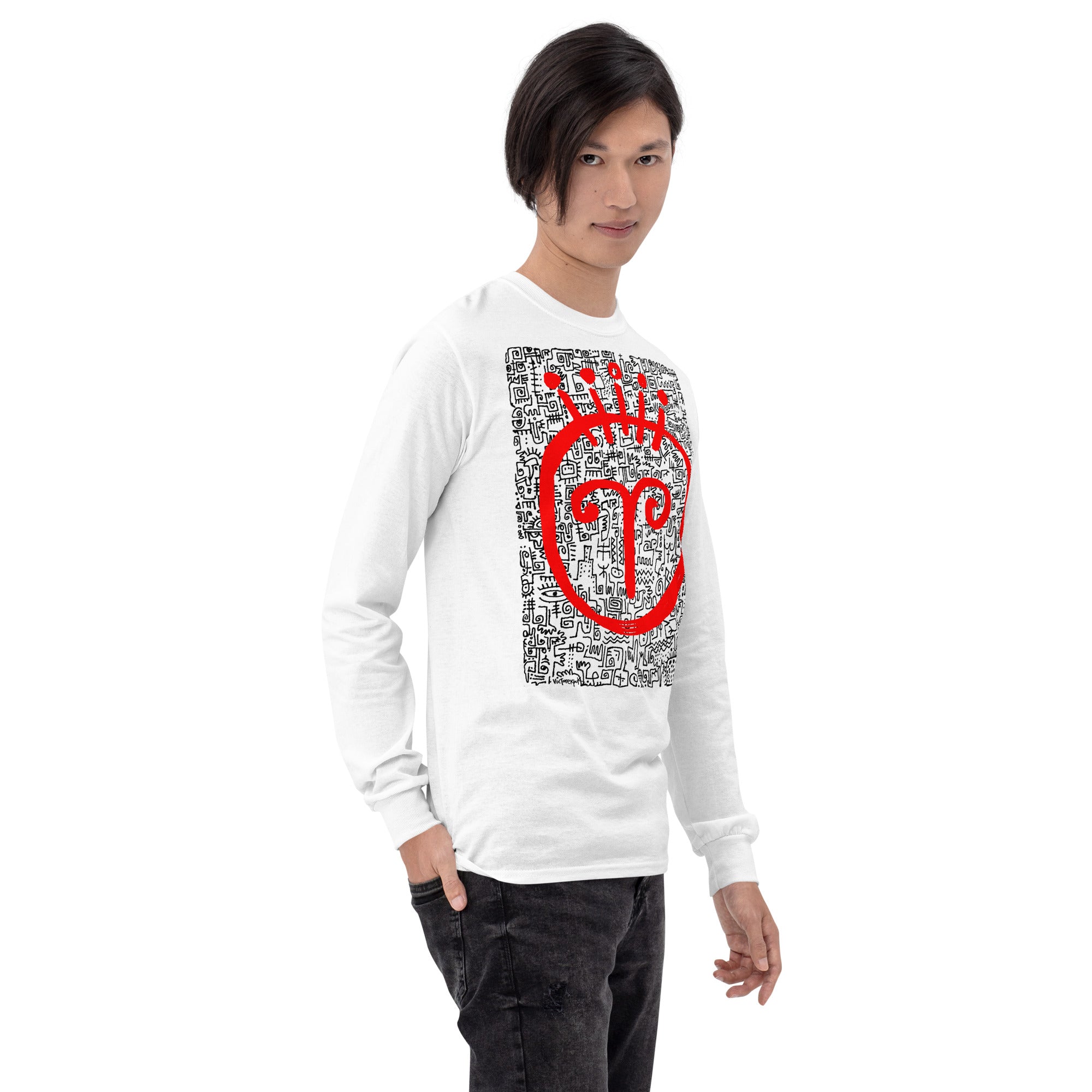 RED FACE unisex Long Sleeve Shirt (Regular fit)