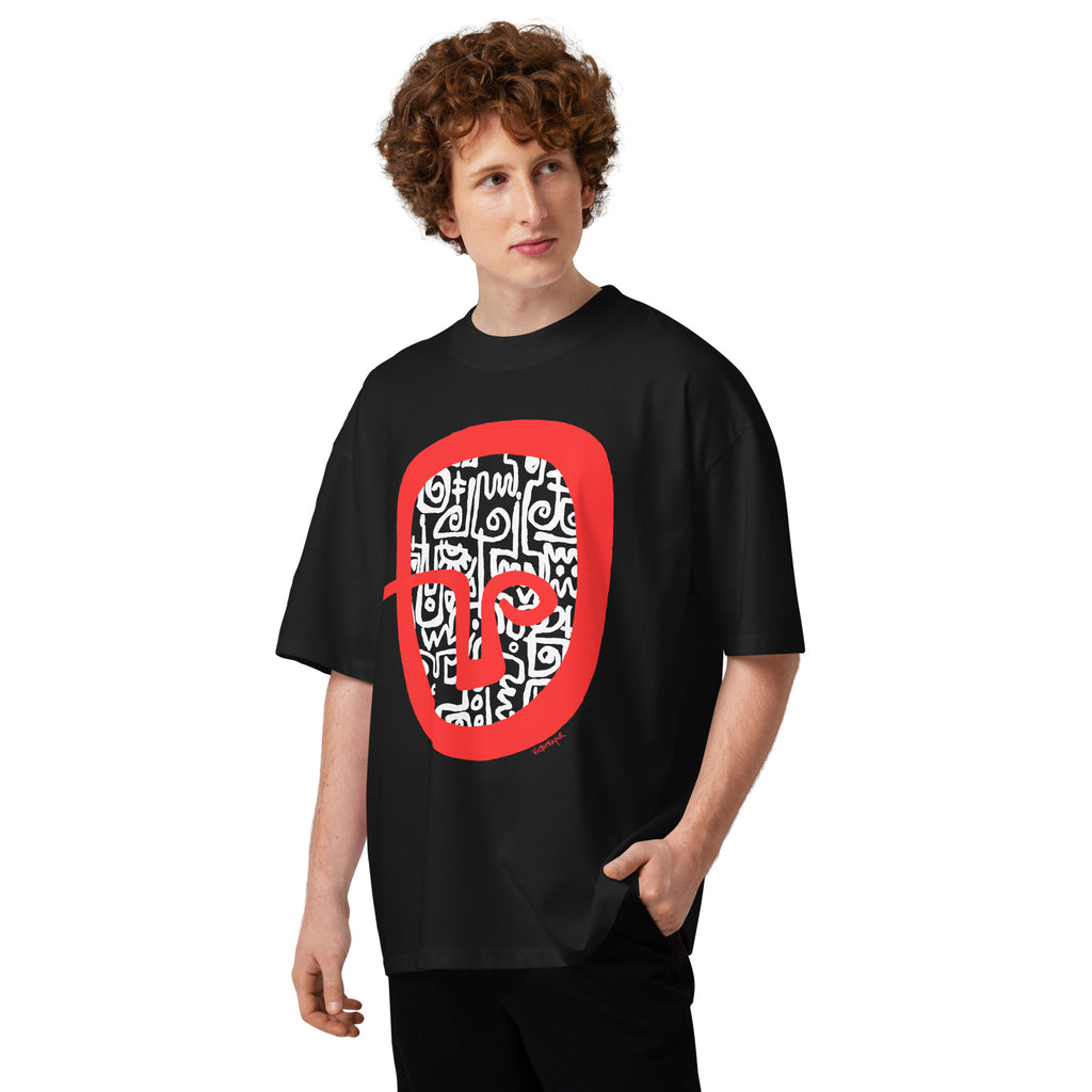 RED HEAD Unisex organic oversized high neck t-shirt
